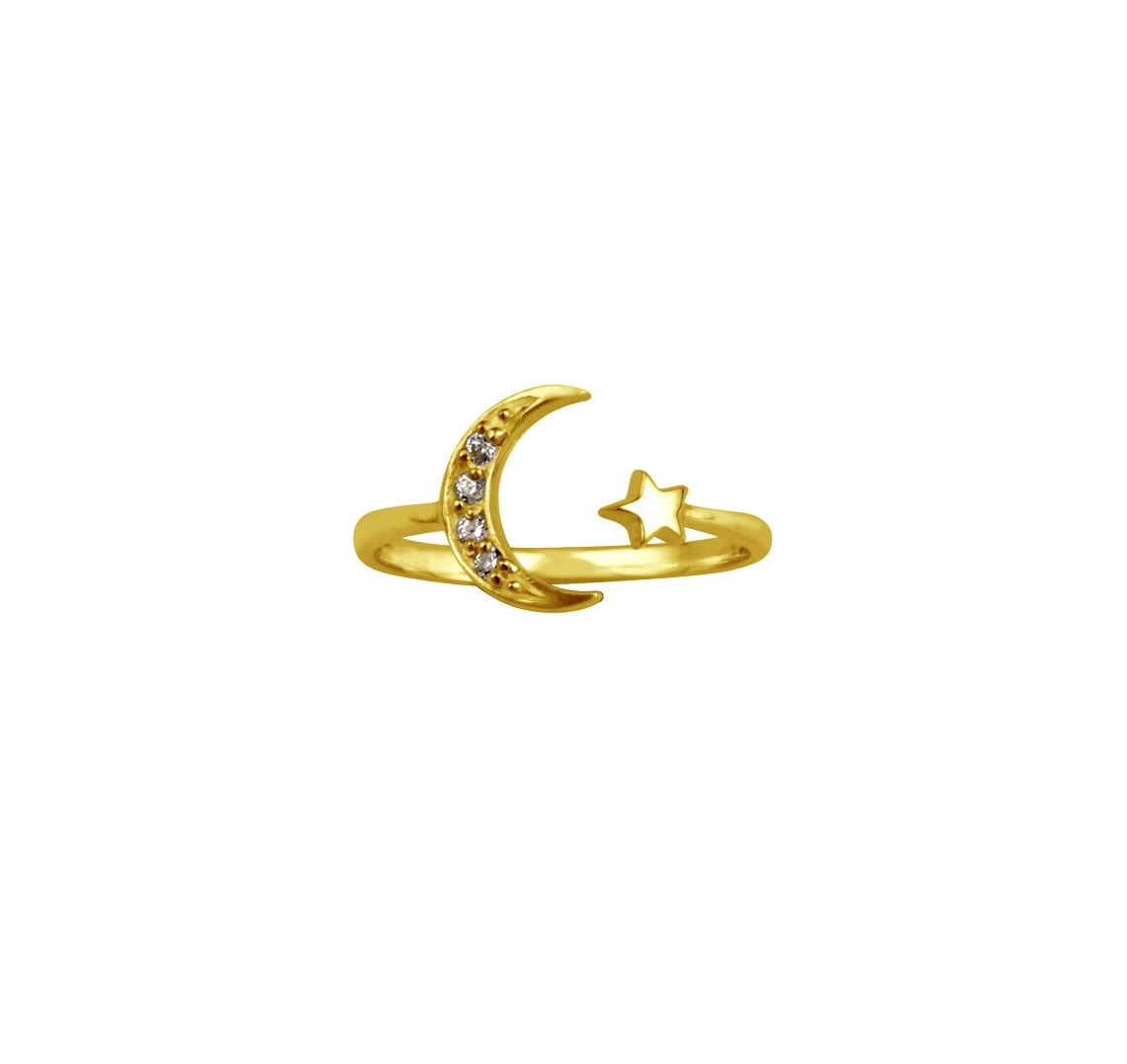 Moon Star Ring Gold-J&CO-Juri Elle
