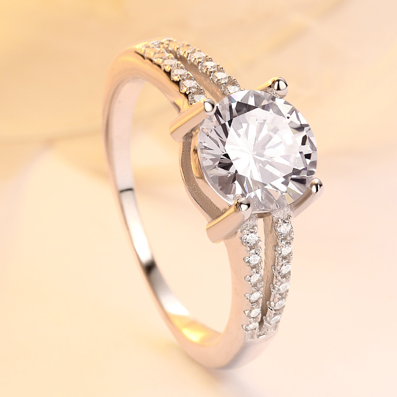 Classic Round Cut Sterling Silver Ring-TL-Juri Elle