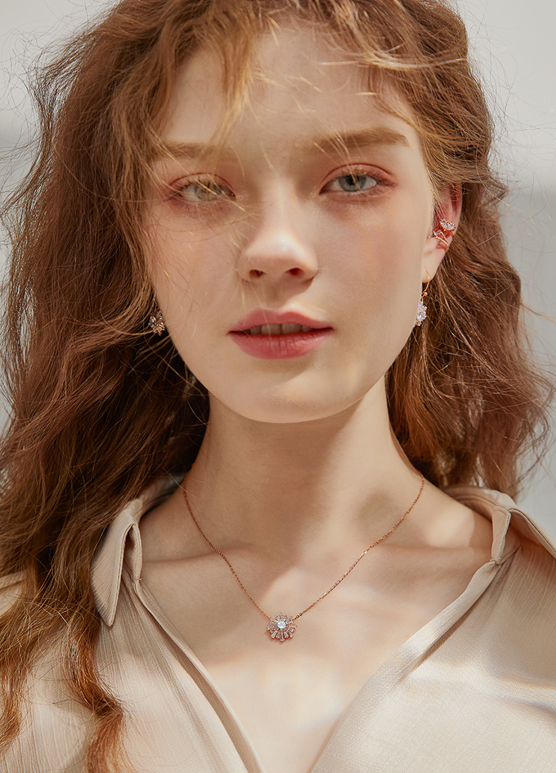 Being Your Sunshine Collier en argent sterling plaqué or rose 14 carats