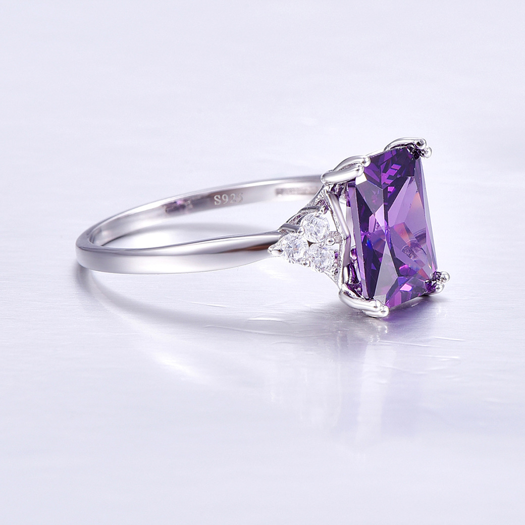 Classic Cushion Cut Sterling Silver Ring-ZX-Juri Elle