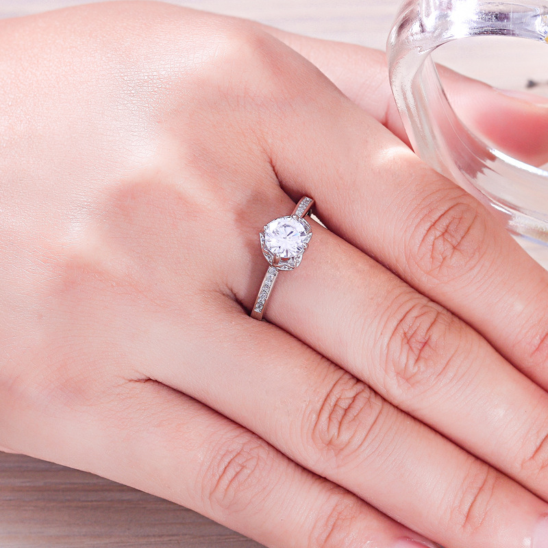 Heart Round Cut Sterling Silver Ring-TL-Juri Elle