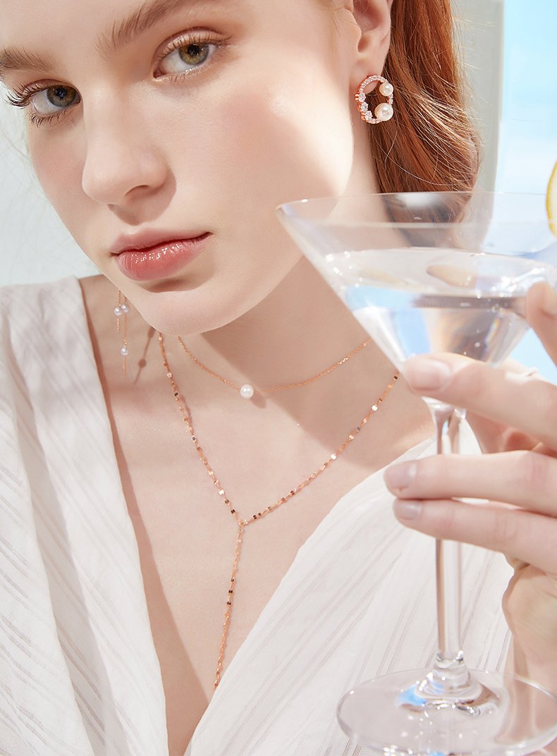 Glossy Pearl Combination Sterling Silver Necklace