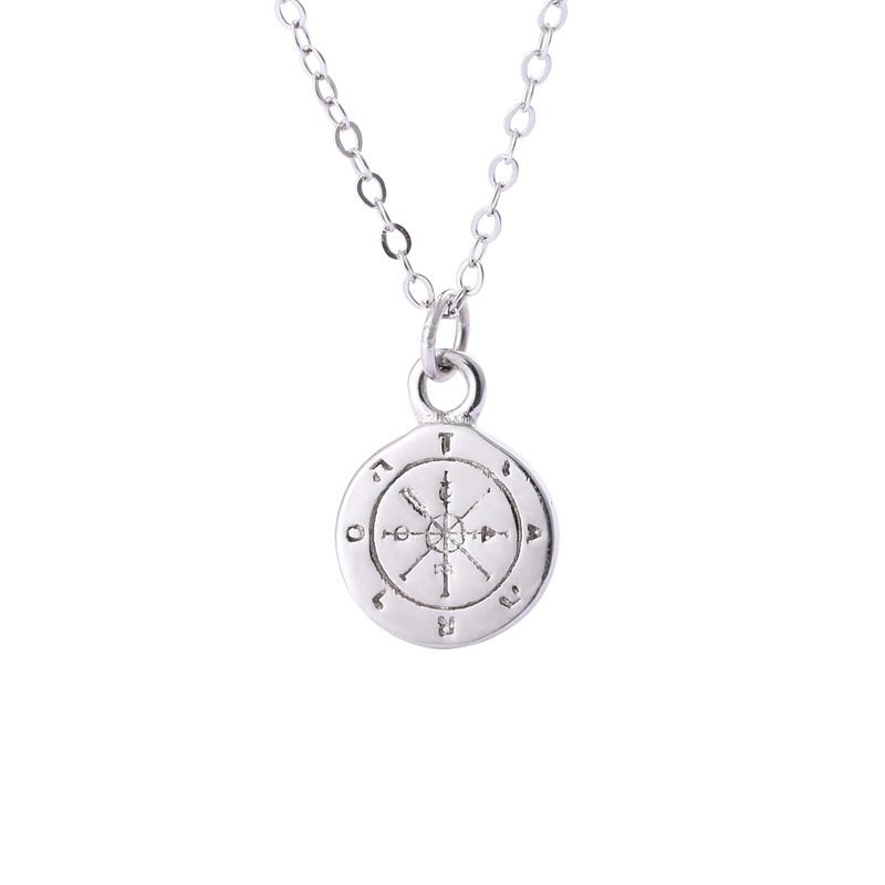 Navigation Compass Sterling Silver Necklace