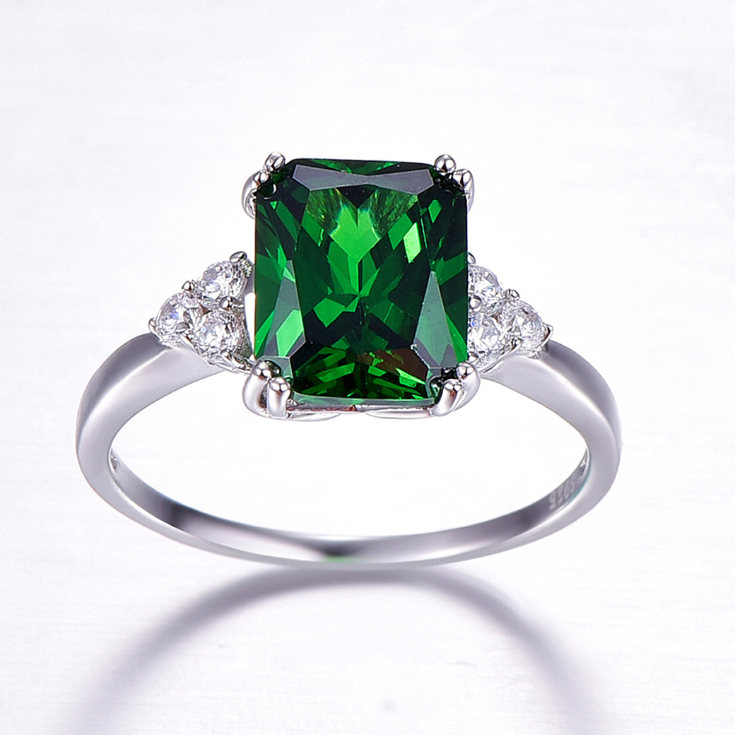 Classic Cushion Cut Sterling Silver Ring-ZX-Juri Elle