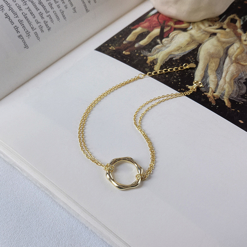 Concise Polygon Sterling Silver Plated Gold Bracelet
