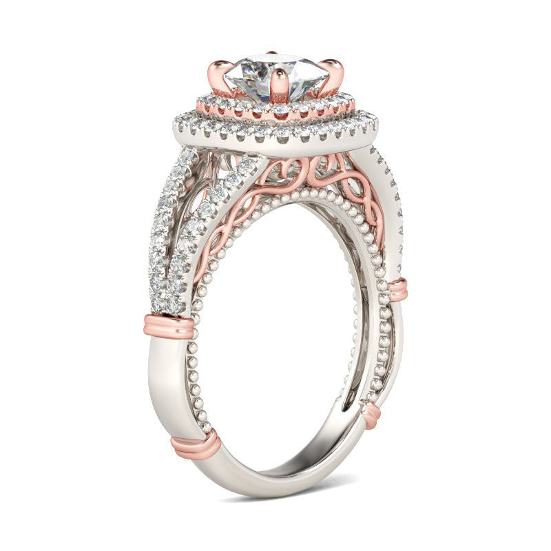 Double Halo Cushion Cut Sterling Silver Ring-JE-Juri Elle