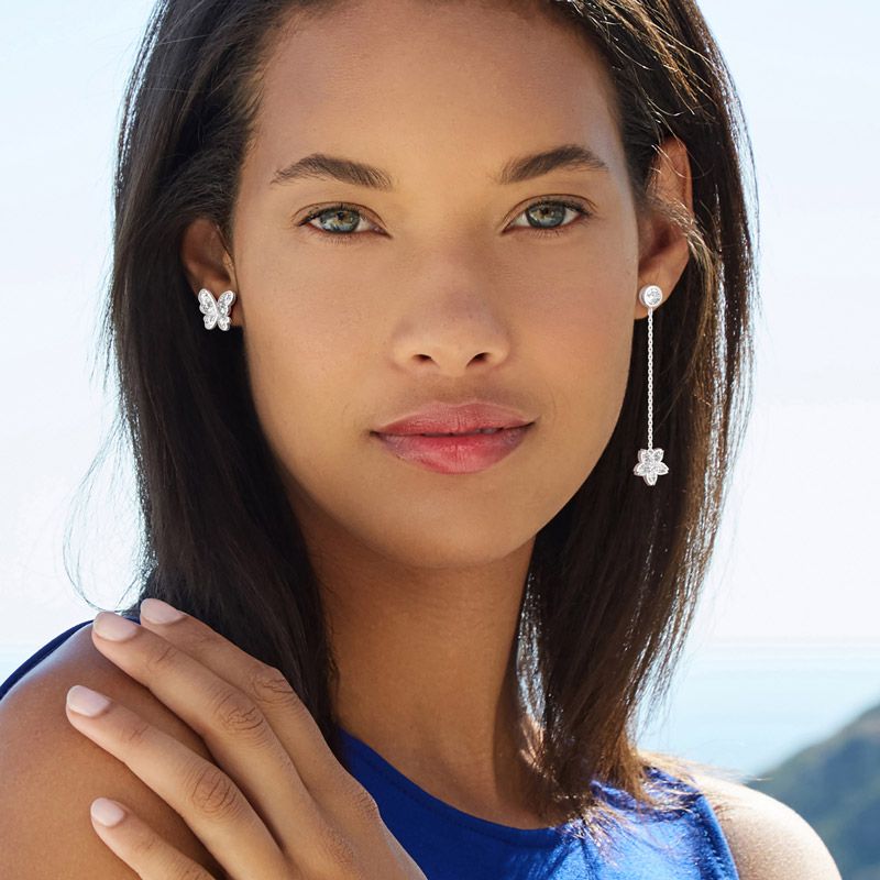 Butterfly Sterling Silver Mismatched Earrings-JE-Juri Elle