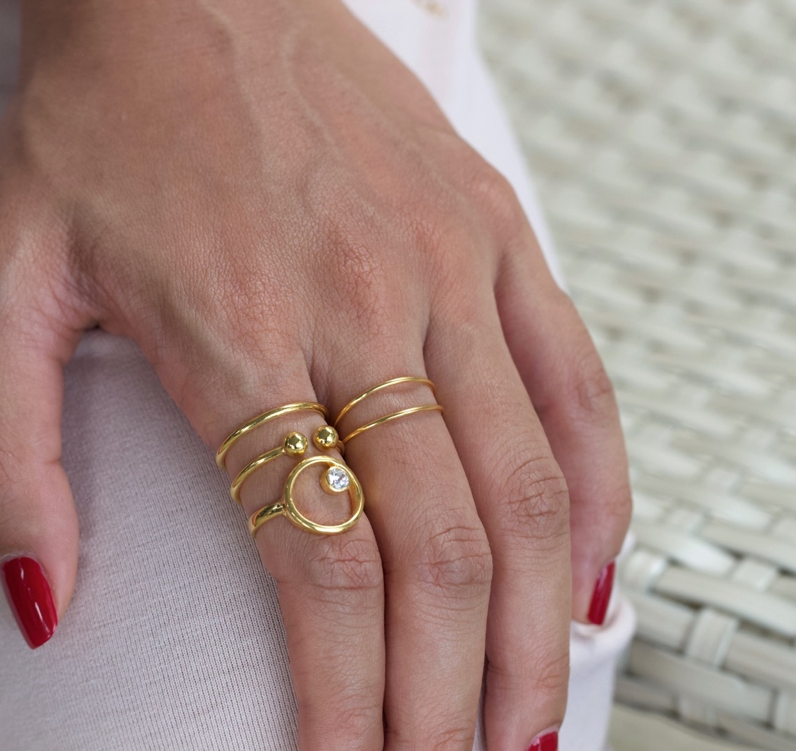 Chic Double Ring Gold-J&CO-Juri Elle