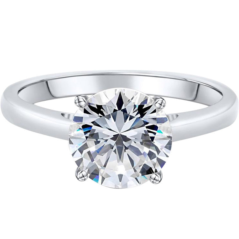 Classic Round Cut Sterling Silver Ring-TL-Juri Elle