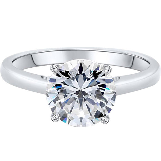 Classic Round Cut Sterling Silver Ring-TL-Juri Elle