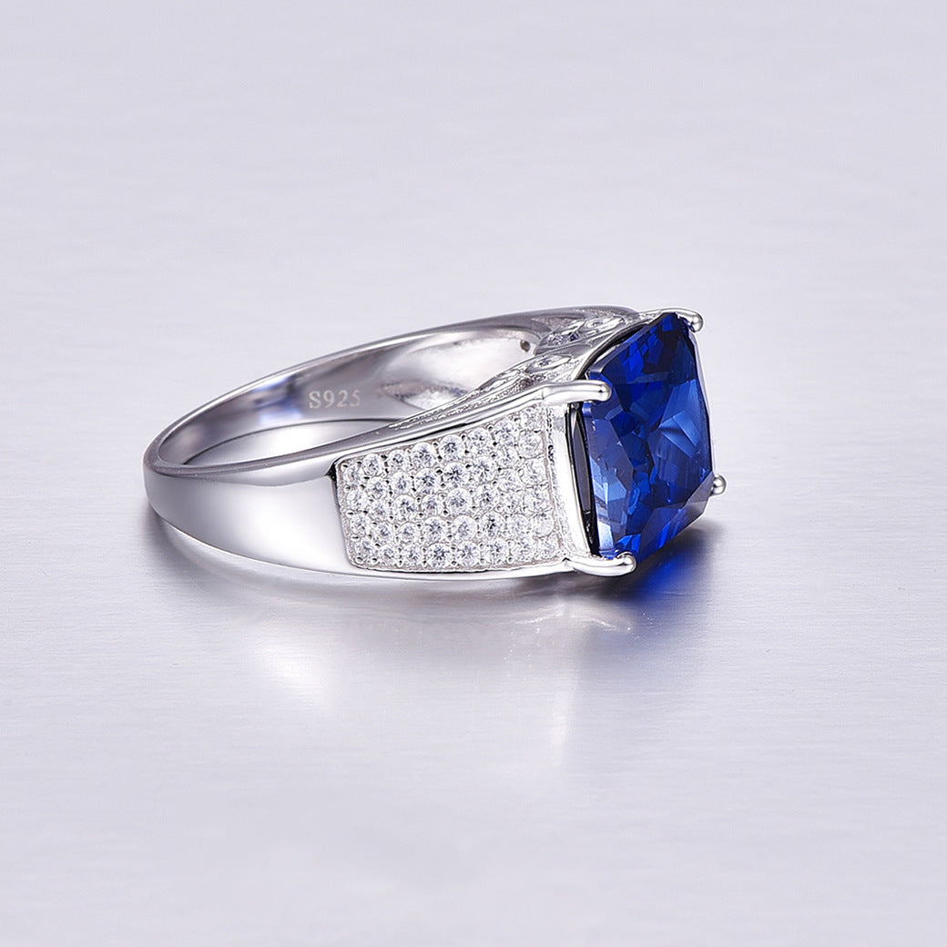 Cameo Radiant Cut Sterling Silver Ring-ZX-Juri Elle