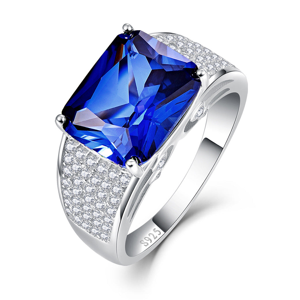 Cameo Radiant Cut Sterling Silver Ring-ZX-Juri Elle