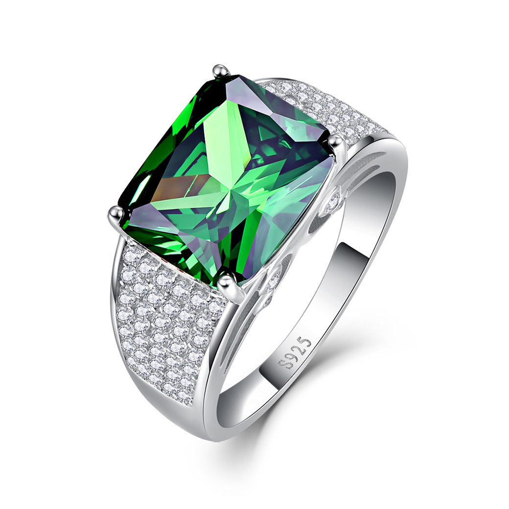 Cameo Radiant Cut Sterling Silver Ring-ZX-Juri Elle