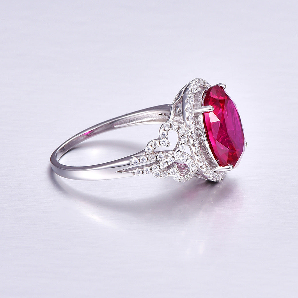 Mermaid Tears Oval Cut Sterling Silver Ring-ZX-Juri Elle
