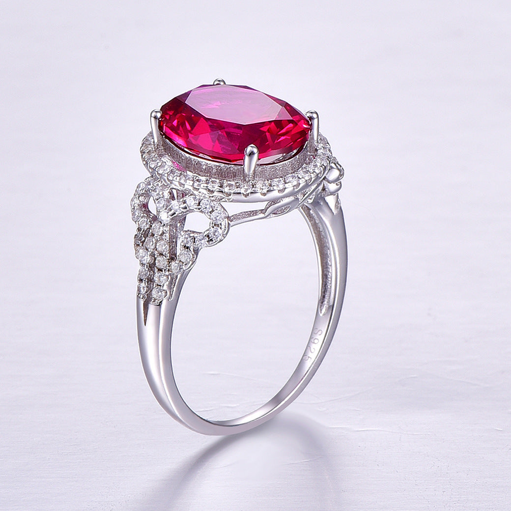 Mermaid Tears Oval Cut Sterling Silver Ring-ZX-Juri Elle