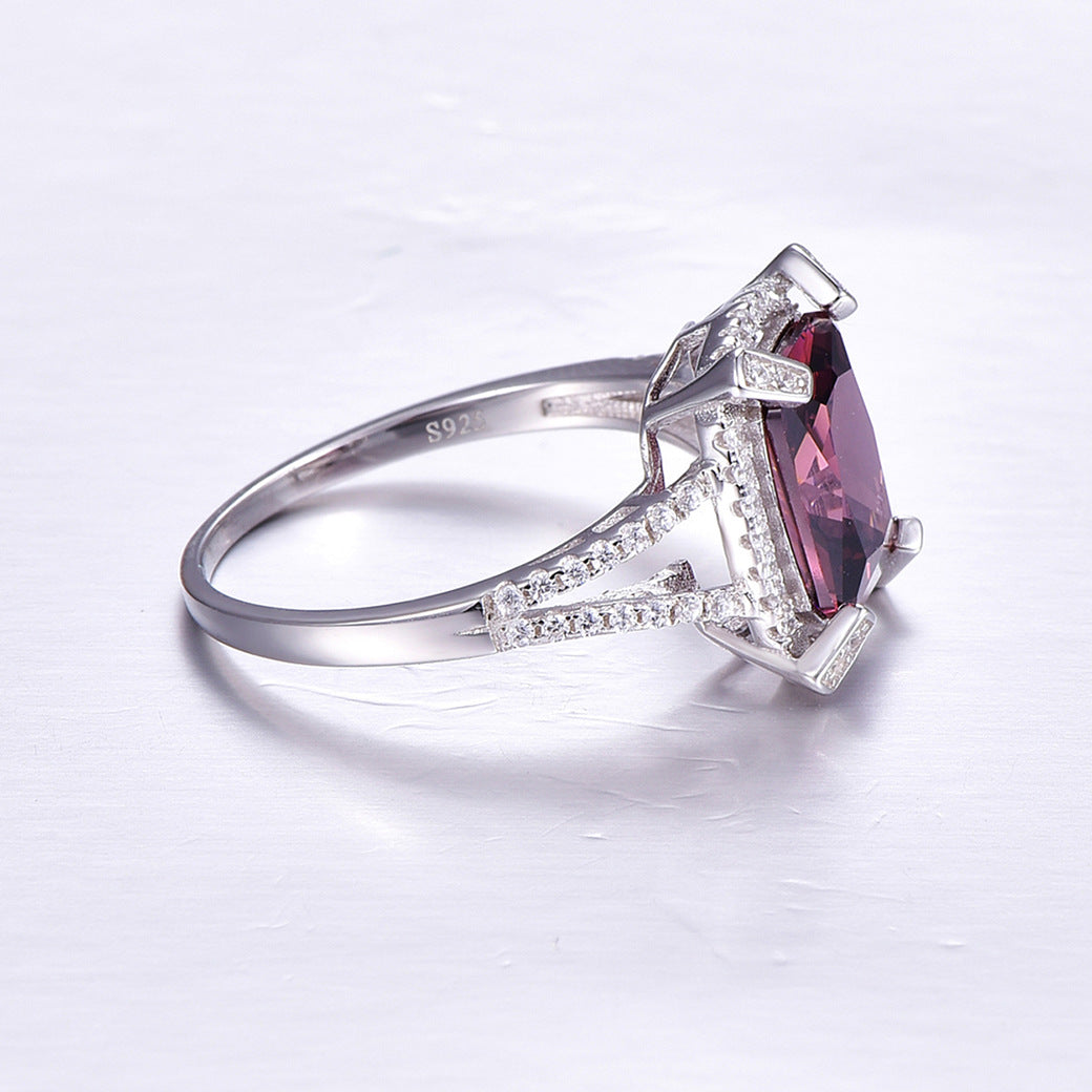 Vintage Radiant Cut Sterling Silver Ring-ZX-Juri Elle