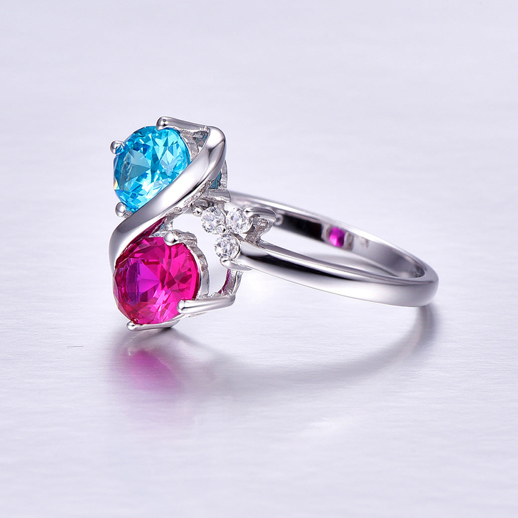 Infinity Oval Cut Sterling Silver Ring-ZX-Juri Elle