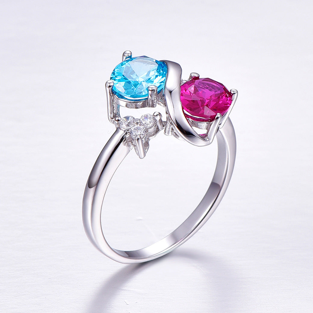 Infinity Oval Cut Sterling Silver Ring-ZX-Juri Elle