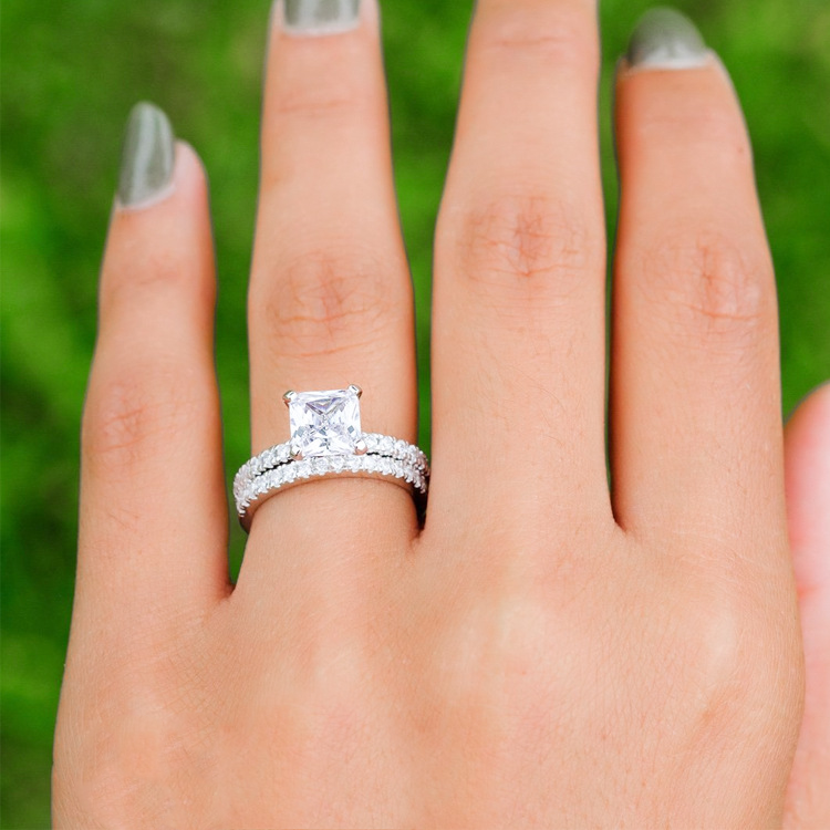 Noble Princess Cut Sterling Silver Ring-TL-Juri Elle