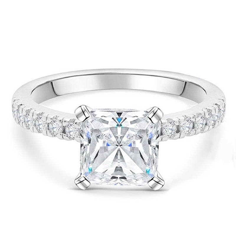 Noble Princess Cut Sterling Silver Ring-TL-Juri Elle