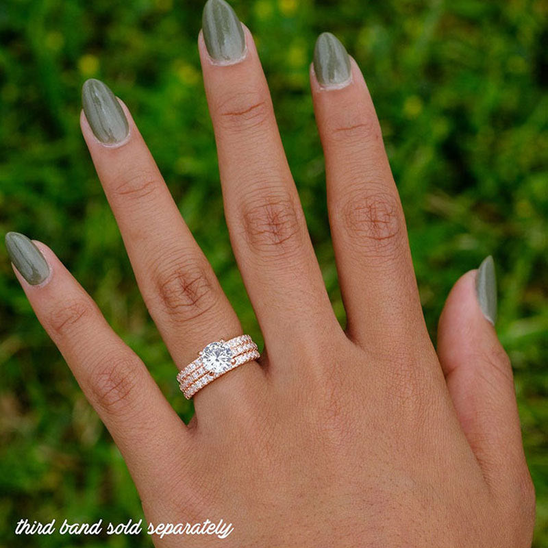 Water Flower Round Cut Sterling Silver Ring-TL-Juri Elle