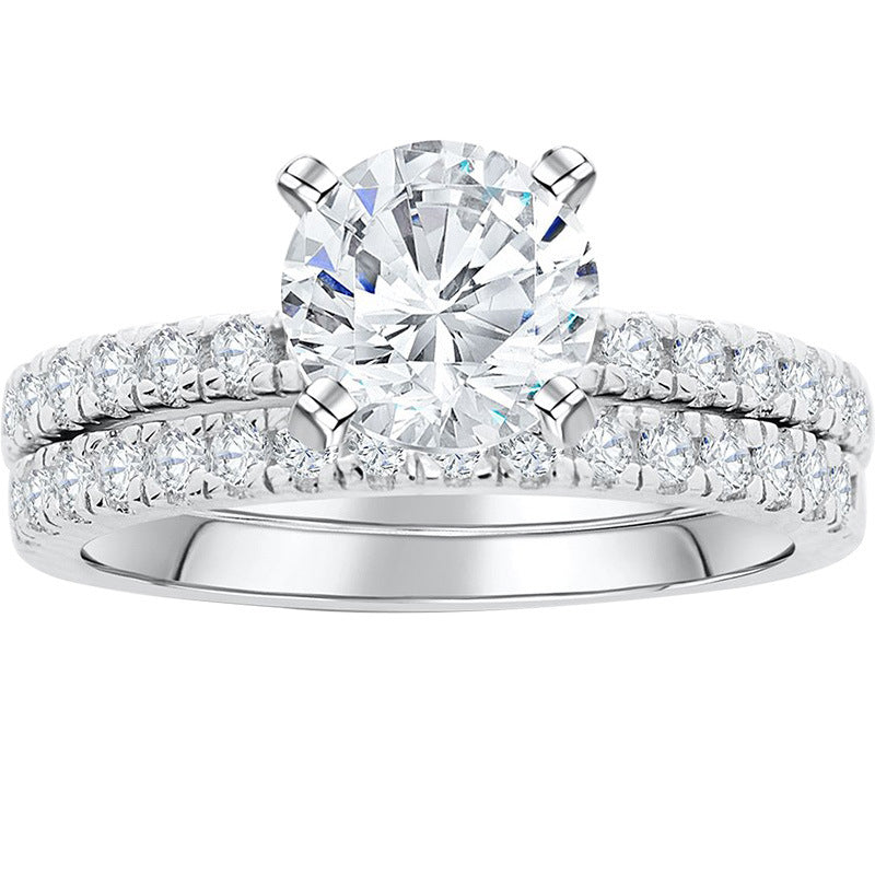 Water Flower Round Cut Sterling Silver Ring-TL-Juri Elle