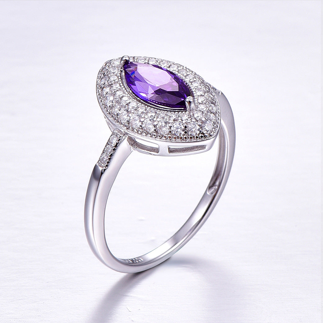 Romantic Marquise Cut Sterling Silver Ring-ZX-Juri Elle