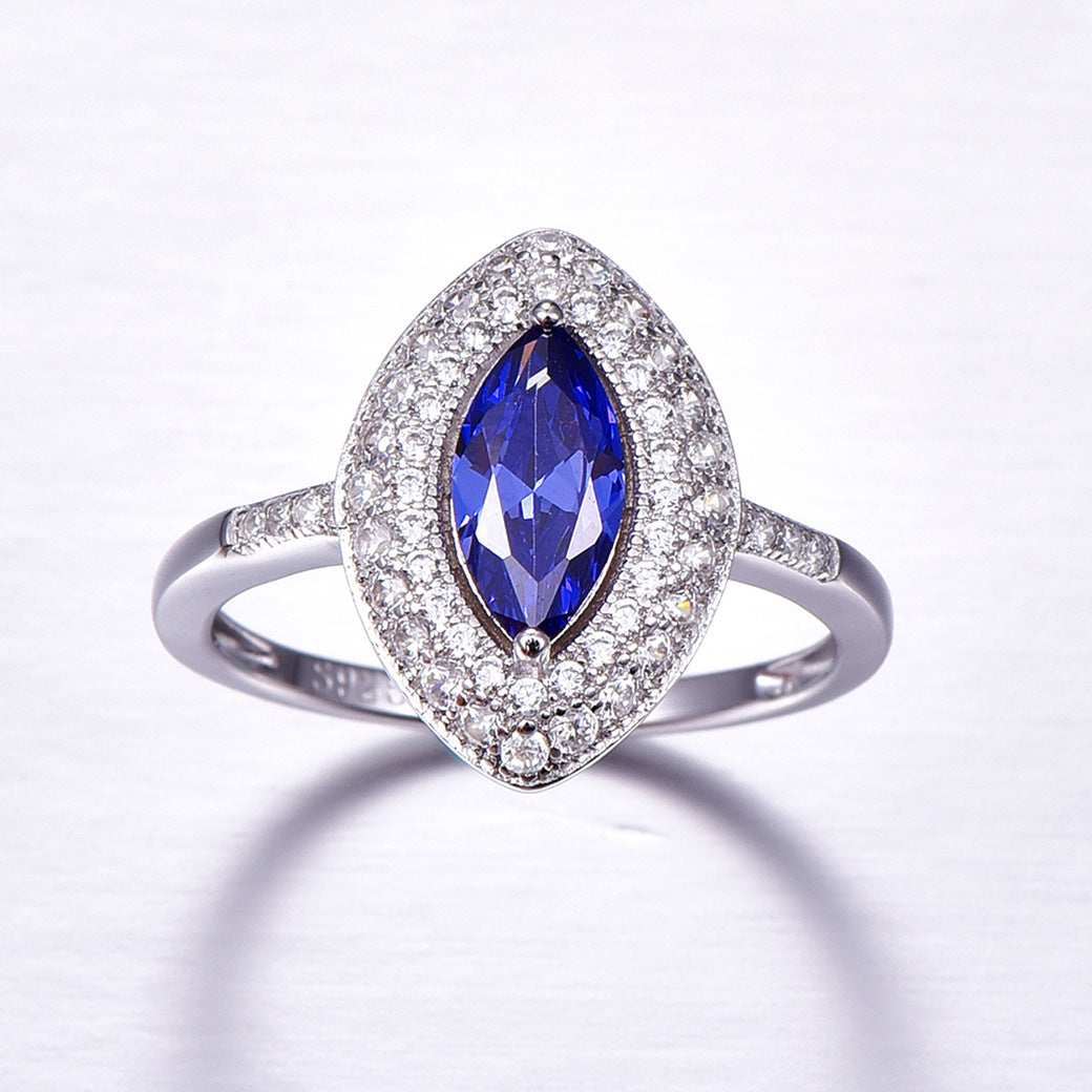 Romantic Marquise Cut Sterling Silver Ring-ZX-Juri Elle