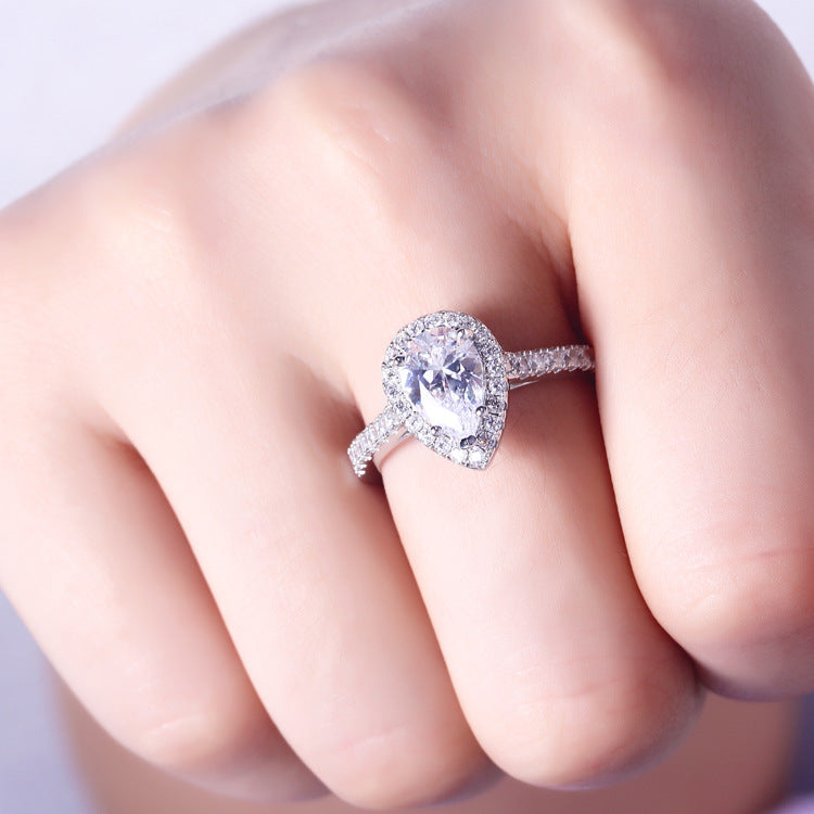 Magic Pear Cut Sterling Silver Ring-TL-Juri Elle