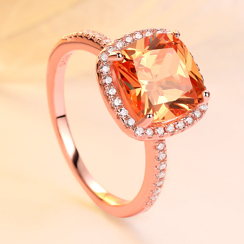 Luxurious Radiant Cut Sterling Silver Ring-TL-Juri Elle