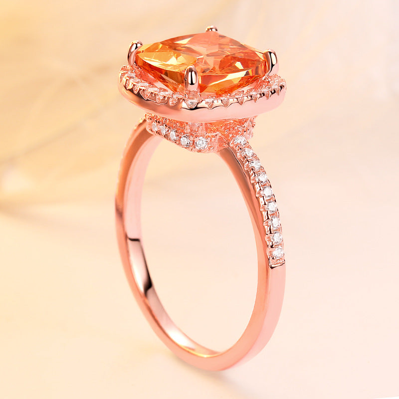 Luxurious Radiant Cut Sterling Silver Ring-TL-Juri Elle