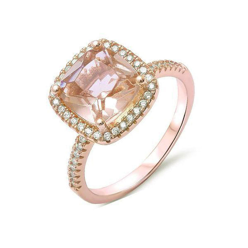 Luxurious Radiant Cut Sterling Silver Ring-TL-Juri Elle