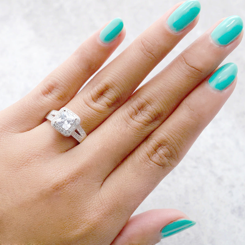 Cherished Princess Cut Sterling Silver Ring-TL-Juri Elle