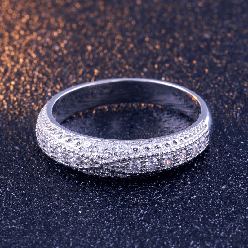 Couple Round Cut Sterling Silver Ring-TL-Juri Elle