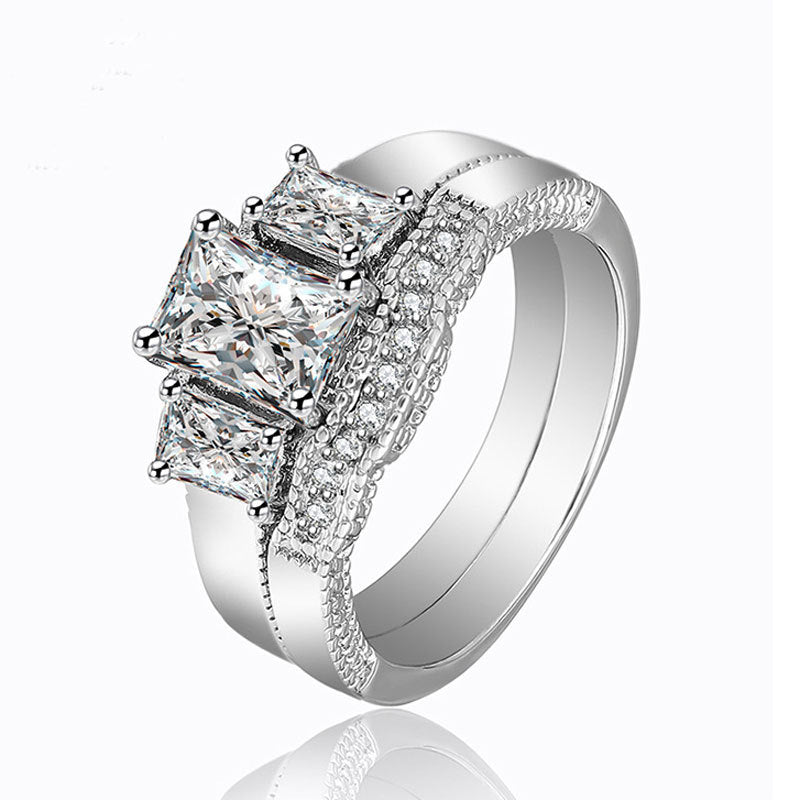 Elegant Baguette Cut Sterling Silver Ring-TL-Juri Elle