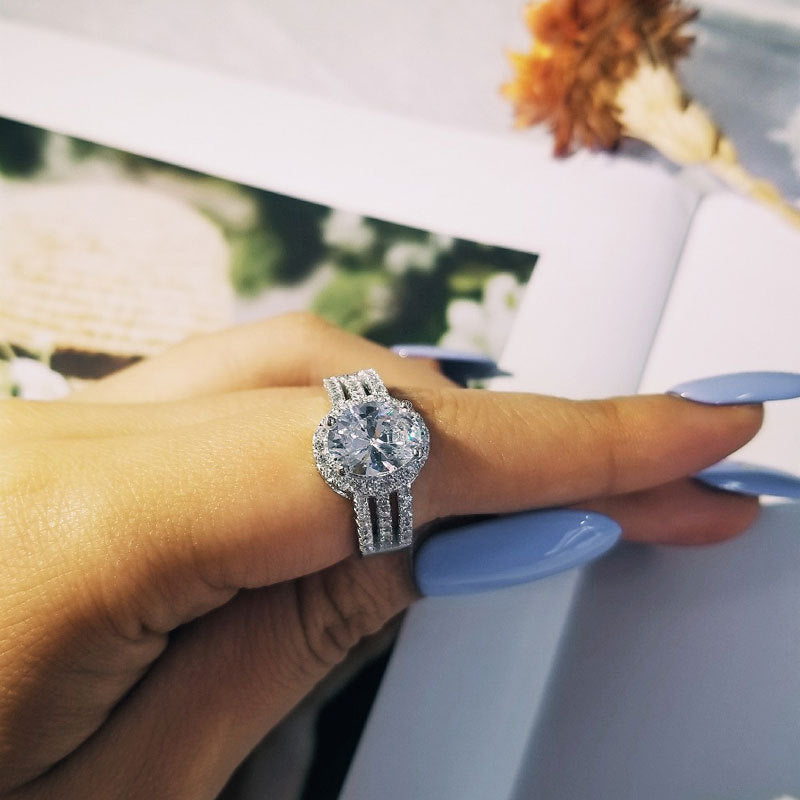 Queen Round Cut Sterling Silver Ring-TL-Juri Elle