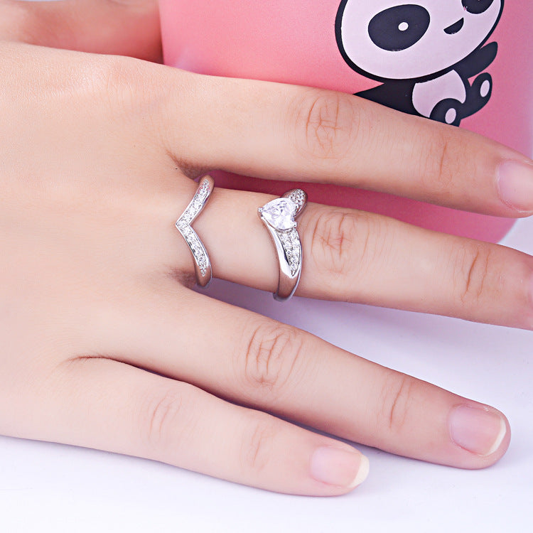 HaiYan Heart Cut Sterling Silver Ring-TL-Juri Elle
