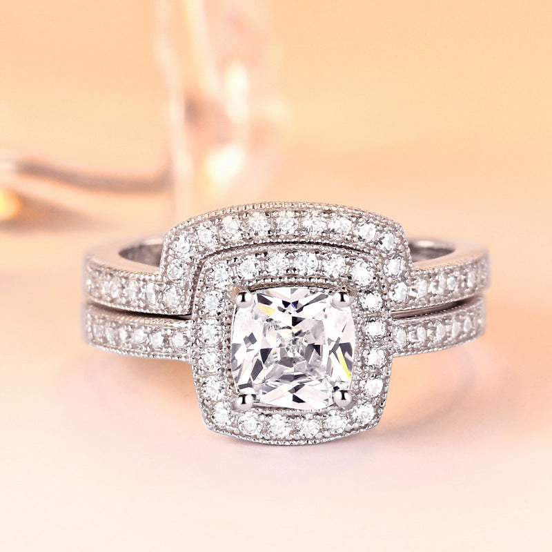 Hug Radiant Cut Sterling Silver Ring-TL-Juri Elle