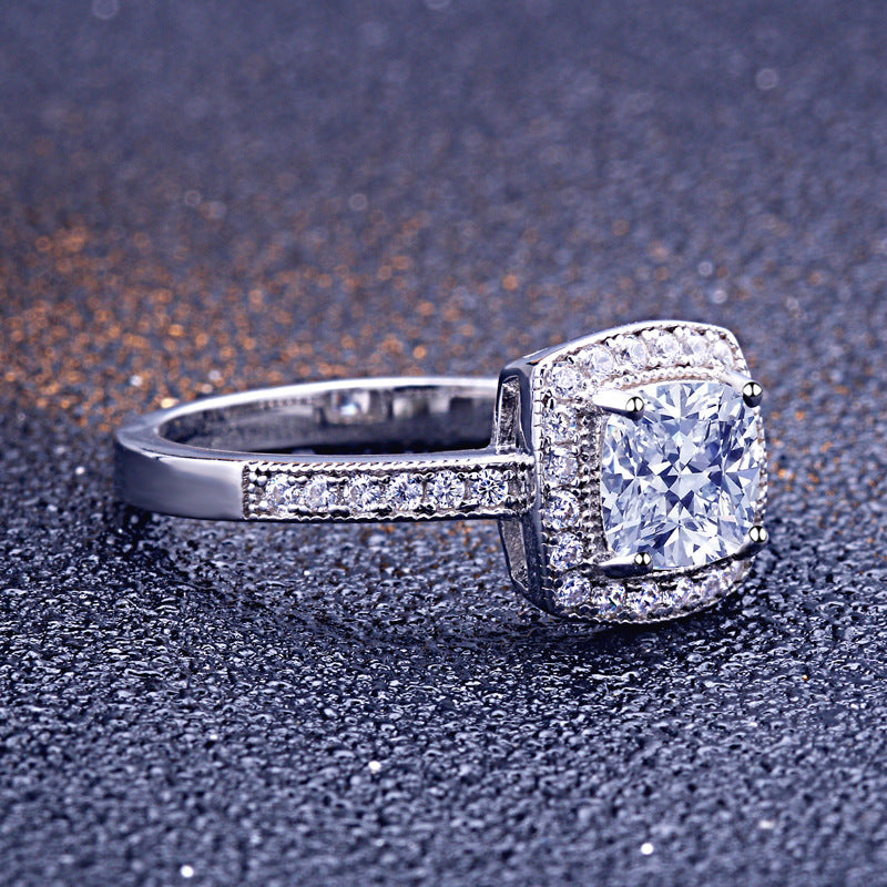 Hug Radiant Cut Sterling Silver Ring-TL-Juri Elle