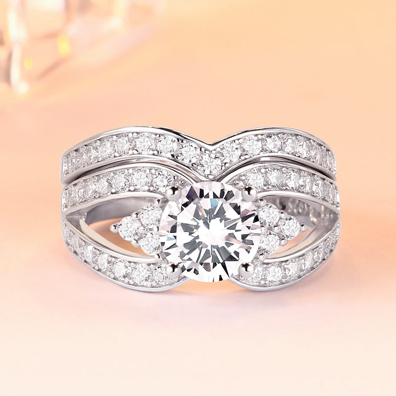 Masquerade Round Cut Sterling Silver Ring-TL-Juri Elle