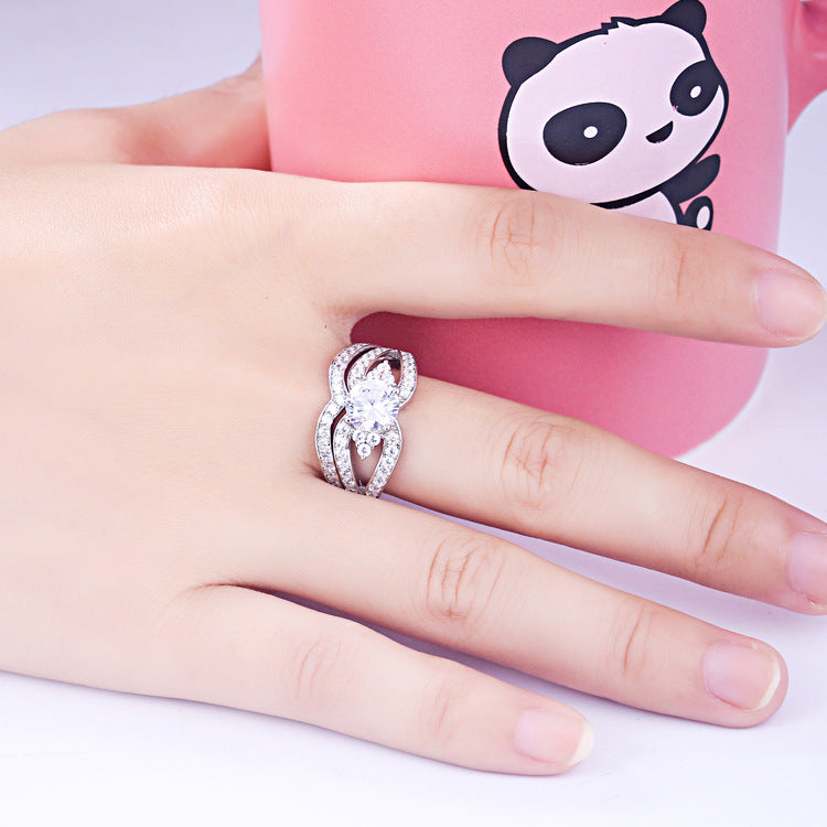 Masquerade Round Cut Sterling Silver Ring-TL-Juri Elle