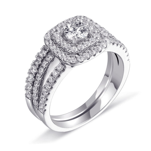 Splendid Round Cut Sterling Silver Ring-TL-Juri Elle