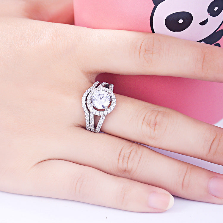 Eye of Happiness Round Cut Sterling Silver Ring-TL-Juri Elle