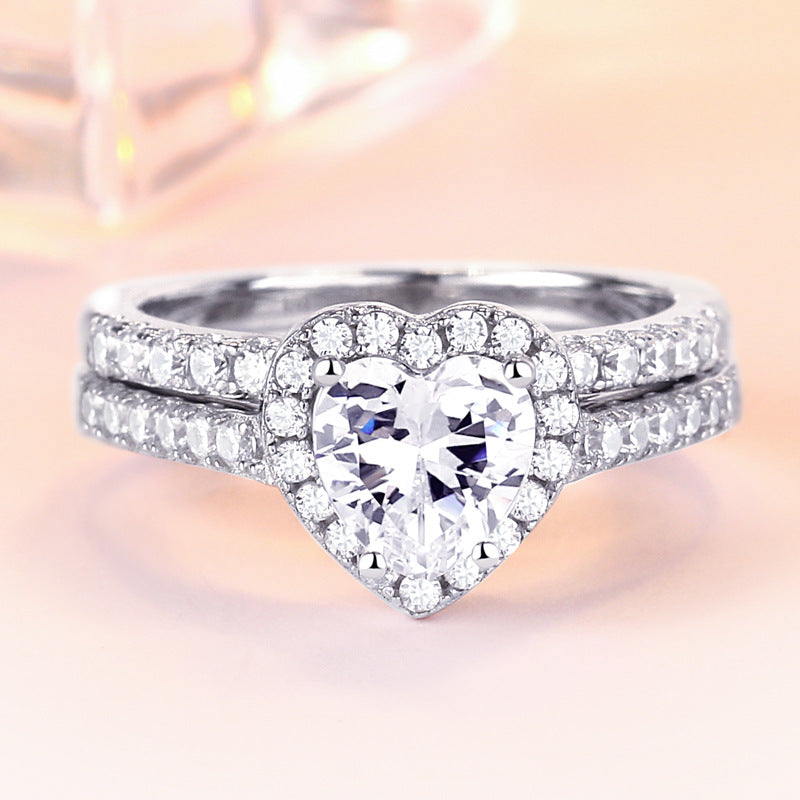 Bathing Love Heart Cut Sterling Silver Ring-TL-Juri Elle