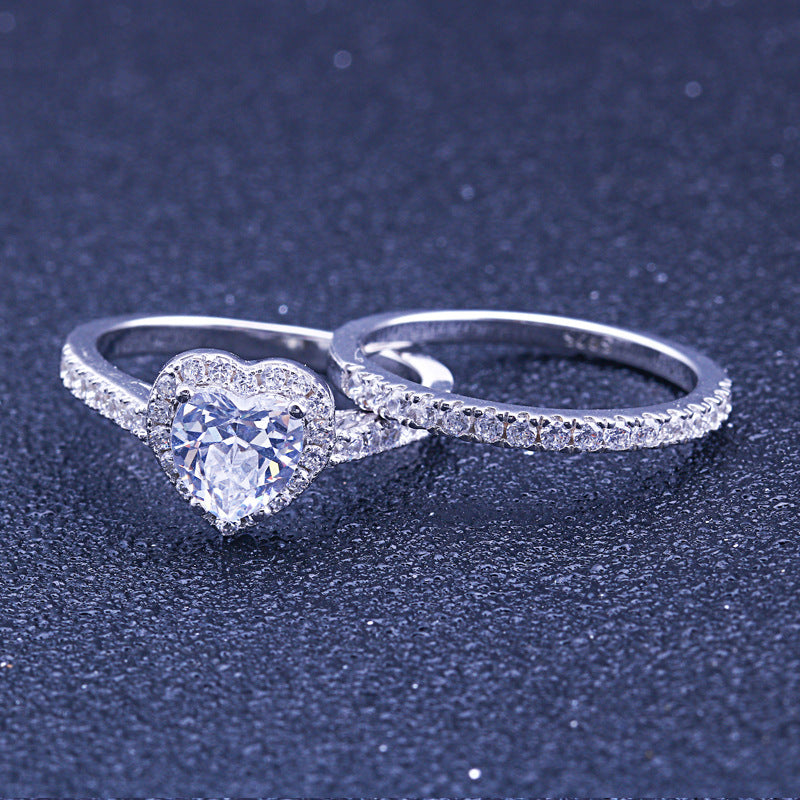 Bathing Love Heart Cut Sterling Silver Ring-TL-Juri Elle