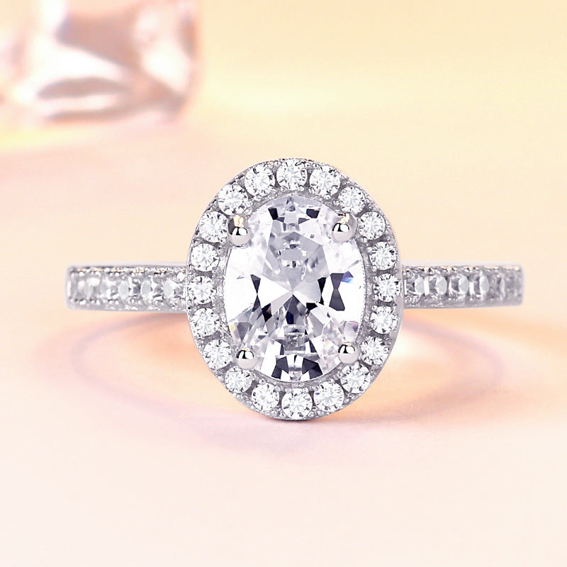 Be Mine Oval Cut Sterling Silver Ring-TL-Juri Elle
