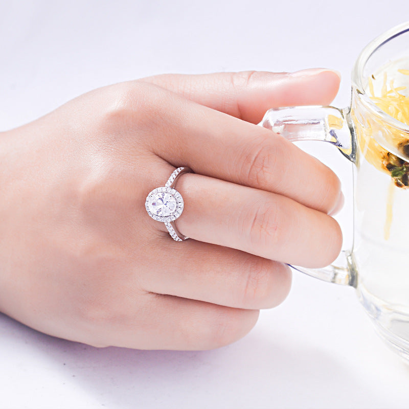 Be Mine Oval Cut Sterling Silver Ring-TL-Juri Elle