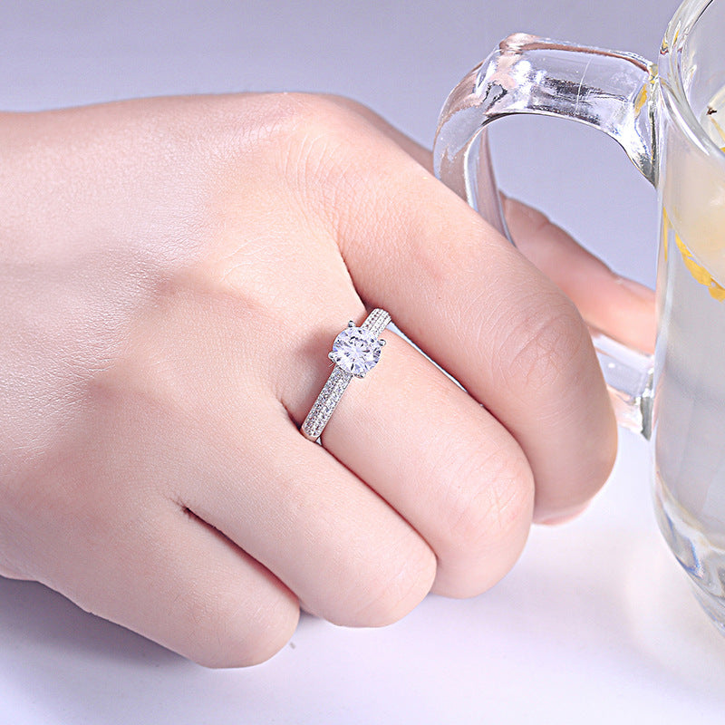 Simple Elegance Round Cut Sterling Silver Ring-TL-Juri Elle