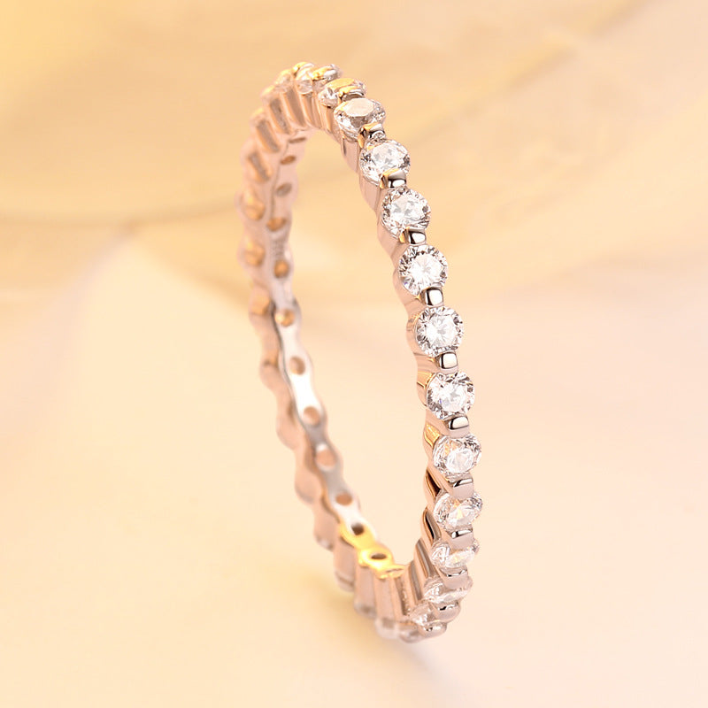 Lifetime Round Cut Sterling Silver Ring-TL-Juri Elle