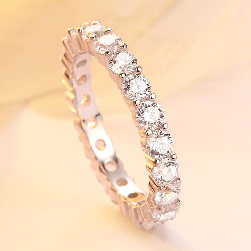 Lifetime Round Cut Sterling Silver Ring-TL-Juri Elle